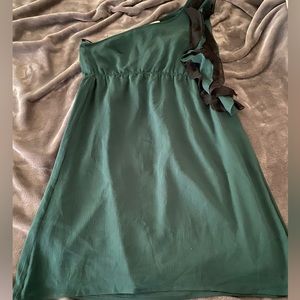 Vero Moda EUC women’s One shoulder green and black mini dress size L